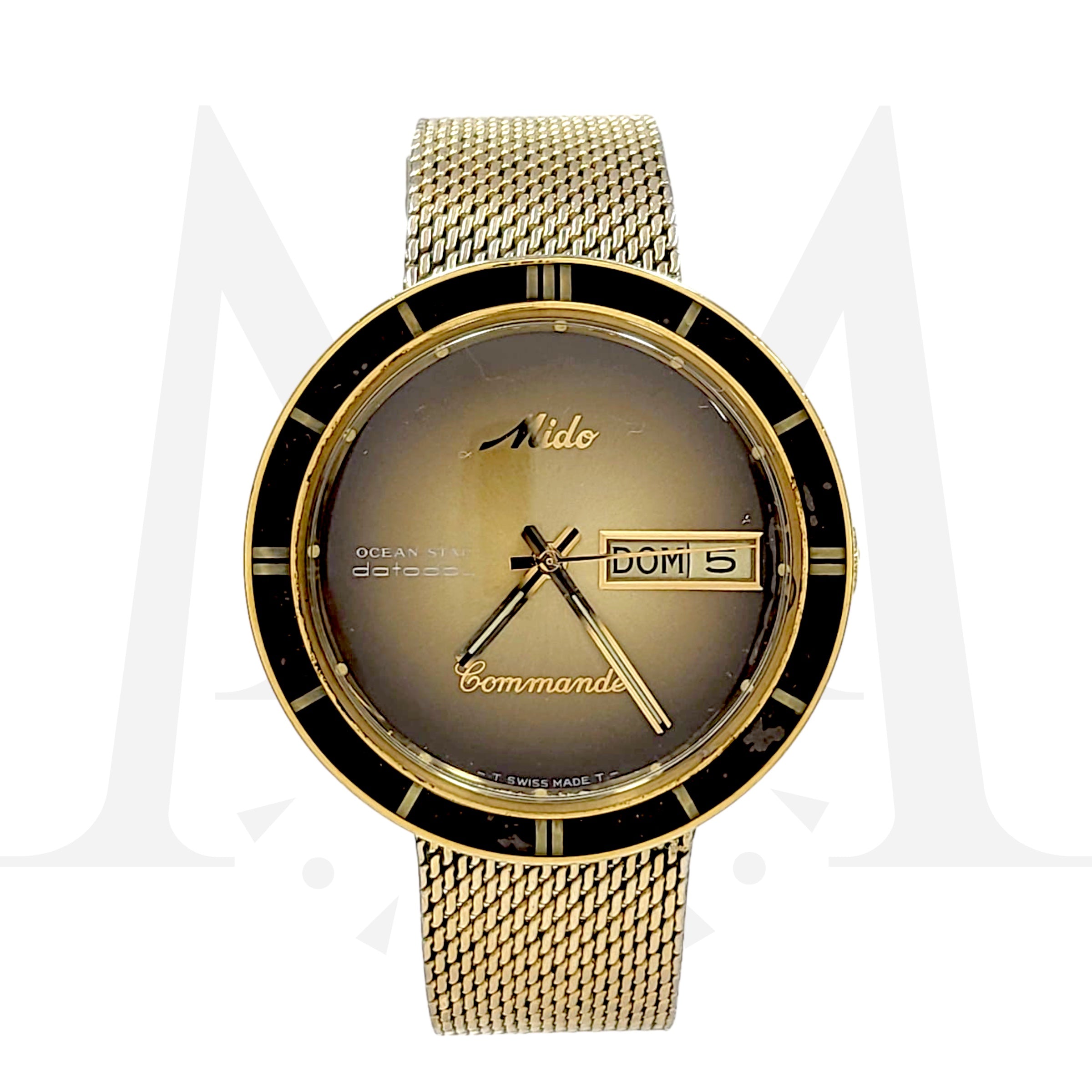 Reloj mido commander ocean star chapa fashion oro 18k