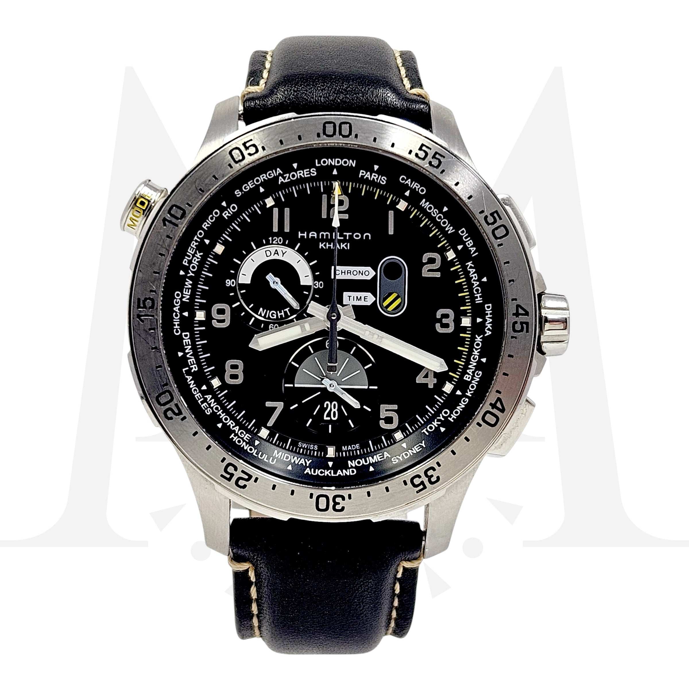 Reloj Hamilton Khaki Aviation Worldtimer Crono Quartz