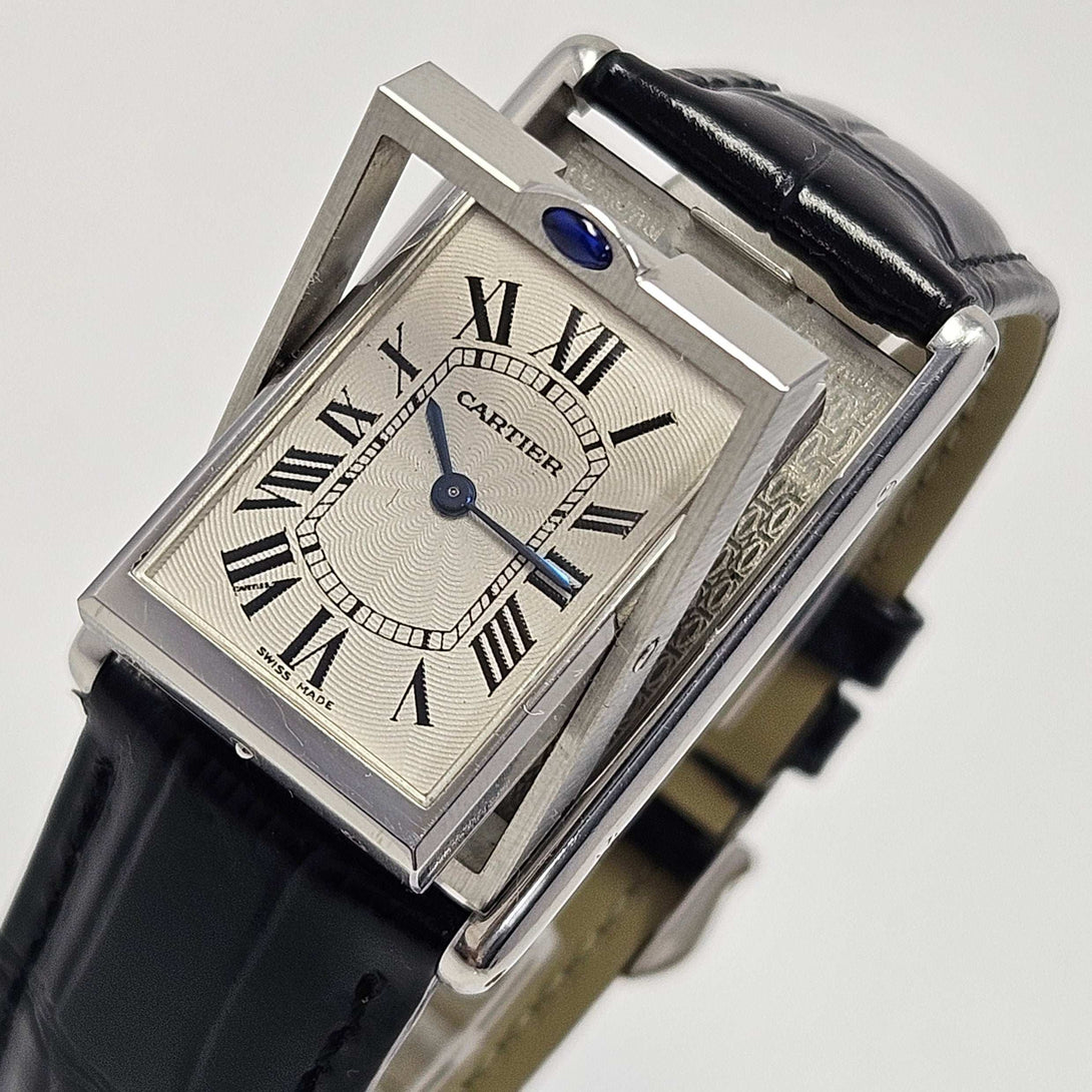 Reloj Cartier Tank Basculante 2390 Cuerda Manual Largo