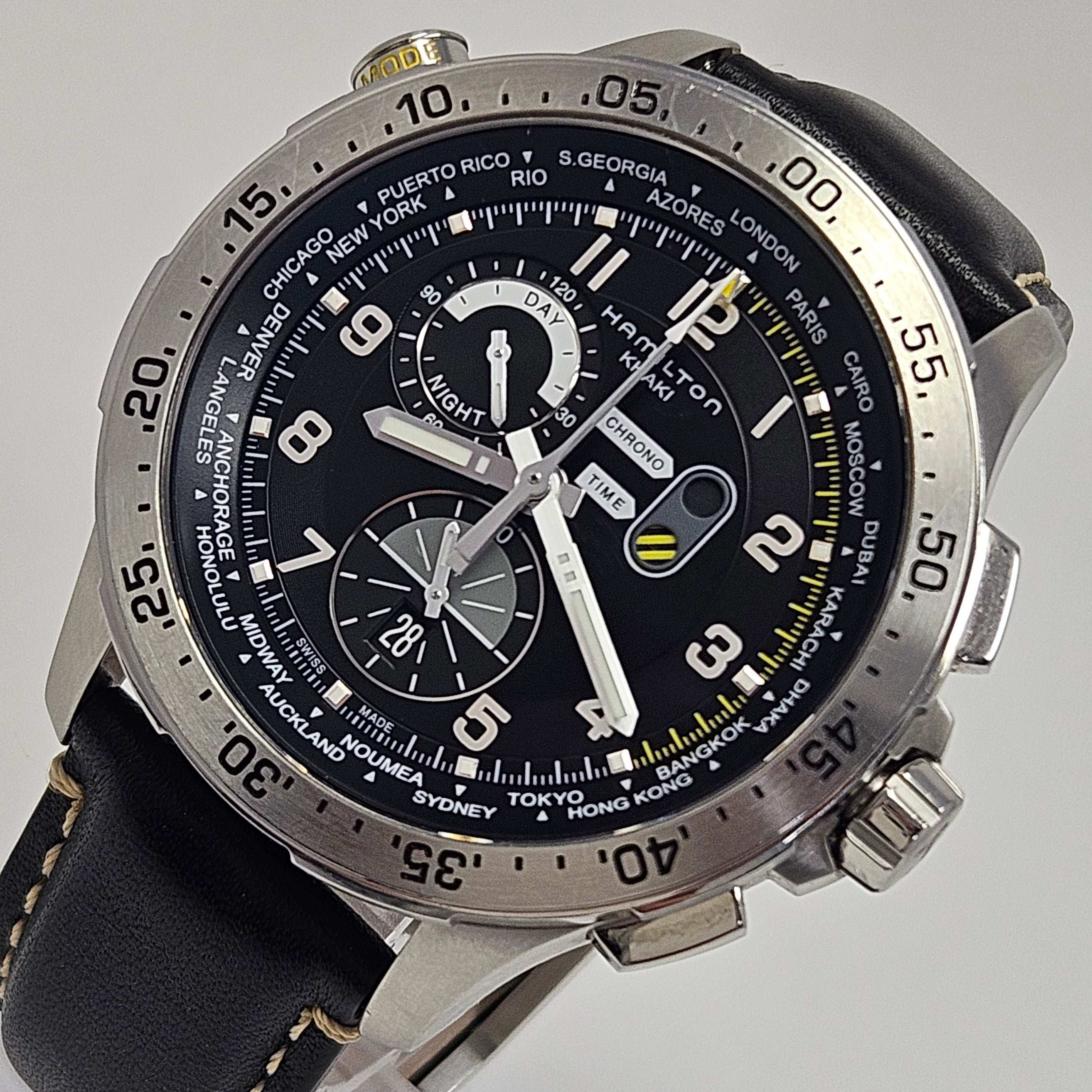 Reloj Hamilton Khaki Aviation Worldtimer Crono Quartz